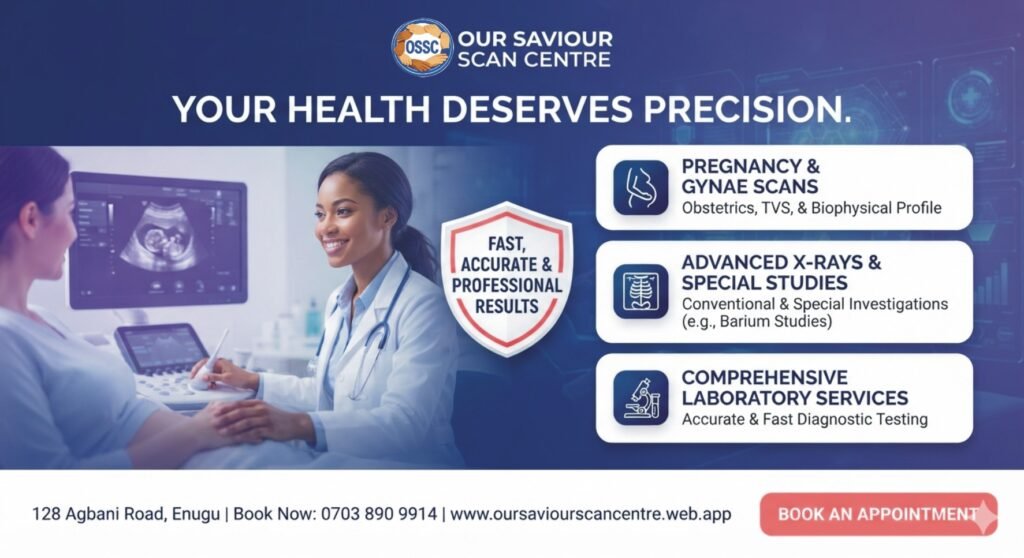 Best scan center in EnuguUltrasound scan Agbani Road EnuguMedical diagnostic imaging center EnuguX-ray lab near Uwani EnuguPregnancy ultrasound scan Enugu